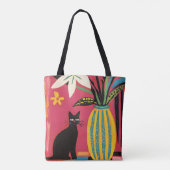 Tote Bag Cute Funny Black cat (Dos)
