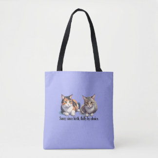 Tote Bag Cute Funny Chat Thème Bleu clair Fourre-tout