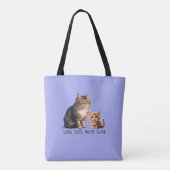 Tote Bag Cute Funny Chat Thème Bleu clair Fourre-tout (Dos)