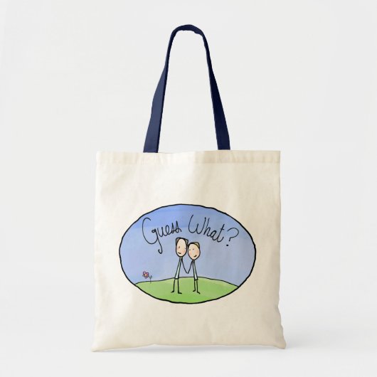 Tote Bag Cute Gay Couple Devinez Quoi (Devant)