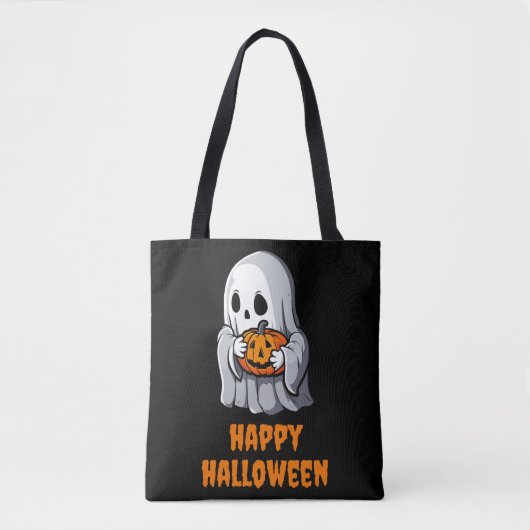 Tote Bag Cute Ghost Happy Hallowen (Devant)