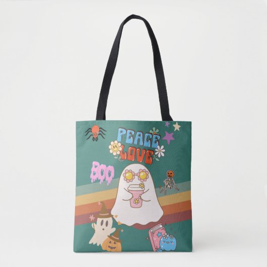 Tote Bag Cute Ghost Super Style cyan foncé (Devant)