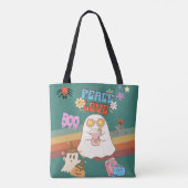 Tote Bag Cute Ghost Super Style cyan foncé (Dos)