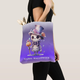 Tote Bag Cute Ghoul en haut de la Cravate chapeau et cornei