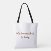 Tote Bag Cute Gingerbread Girl in Teacup (Dos)