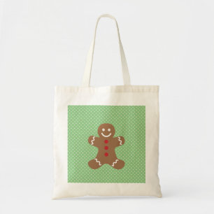 Tote Bag Cute Gingerbread Homme et Pois verts