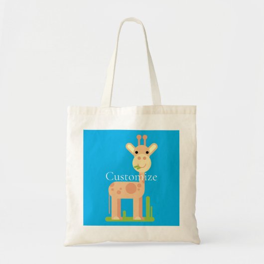 Tote Bag Cute Giraffe Munching Thunder_Cove (Devant)
