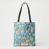 Tote Bag Cute Giraffes Motif Personnalisé (Devant)