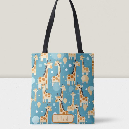 Tote Bag Cute Giraffes Motif Personnalisé