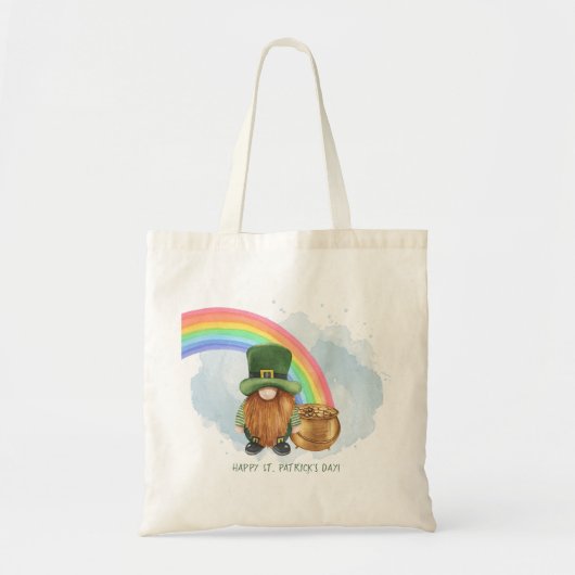 Tote Bag Cute Gnome Pot of Gold Custom St Patrick's Day (Devant)