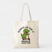 Tote Bag Cute Green Dinosaur (Dos)