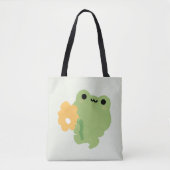 Tote Bag Cute grenouille romantique (Devant)