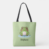 Tote Bag Cute grenouille verte (Dos)