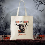 Tote Bag Cute Grim Reaper La Barrière de l'enfant ou traite<br><div class="desc">Cute faucheuse et chauve-souris design "Trick or Treat".</div>