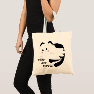 Tote Bag Cute Halloween Ghost Chat noir Boo