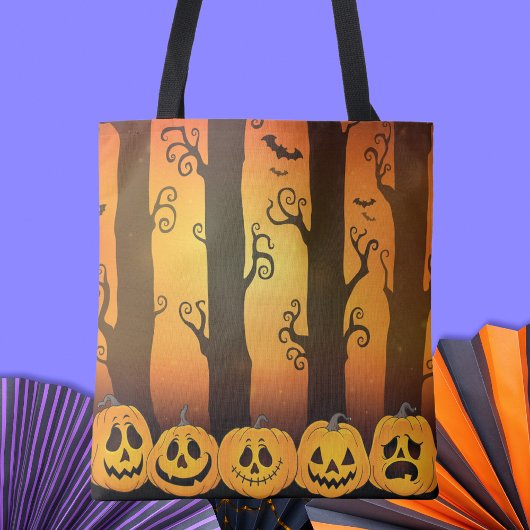 Tote Bag Cute Halloween Jack-o'-lantern Citrouille