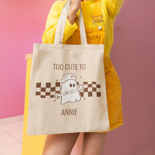 Tote Bag Cute Halloween Nurse Doctor Hospital Fantôme Brown