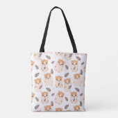 Tote Bag Cute Hamster Visage et Motif de semences (Dos)