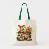 Tote Bag Cute Happy Easter bunny  (Devant)