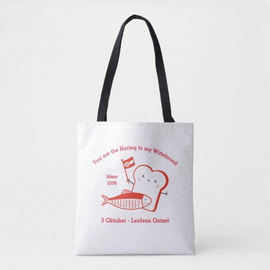 Tote Bag Cute Haring en Wittebrood Leidens ontzet rood avec (Devant)