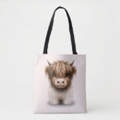 Tote Bag Cute Highlands Scottish Cow (Devant)