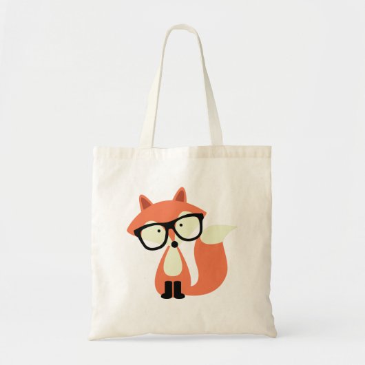 Tote Bag Cute Hipster Red Fox (Devant)
