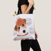Tote Bag Cute Jack Russell Chien Baseball Jersey et Balls (De près)