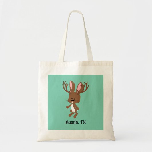 Tote Bag Cute Jackalope - Austin, Texas (Devant)