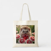 Tote Bag Cute January Hedgehog with Garnet Heart (Dos)