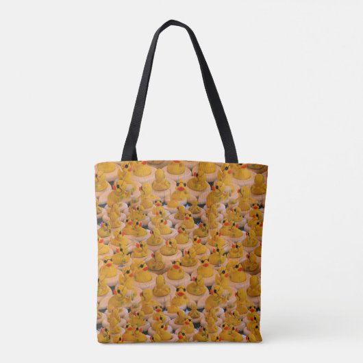 Tote Bag Cute Jaune Canards en Caoutchouc Motif (Dos)