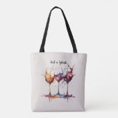 Tote Bag Cute Just a Splash de vin aquarelle (Dos)