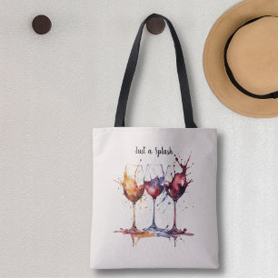 Tote Bag Cute Just a Splash de vin aquarelle
