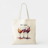 Tote Bag Cute Just a Splash de vin aquarelle (Dos)