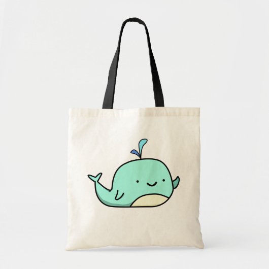 Tote Bag Cute Kawaii Baleine Bleue (Devant)
