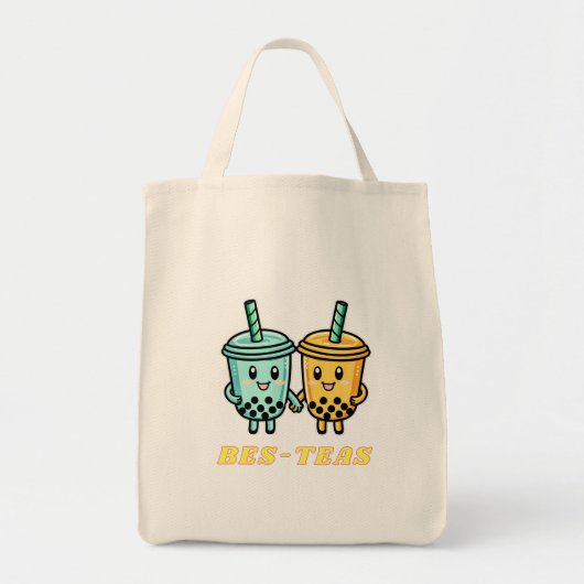 Tote Bag Cute Kawaii Boba Bubble Tea (Devant)
