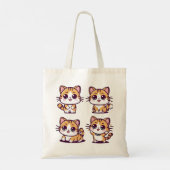 Tote Bag Cute Kawaii Cats pose (Dos)