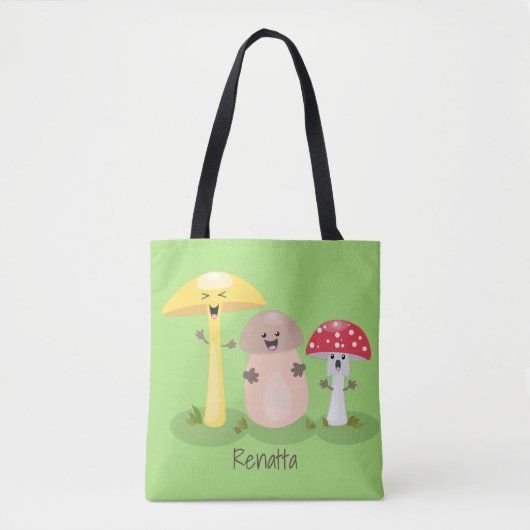 Tote Bag Cute kawaii champignon champignon toadstool (Devant)