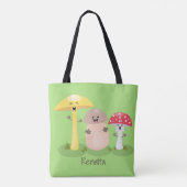 Tote Bag Cute kawaii champignon champignon toadstool (Dos)