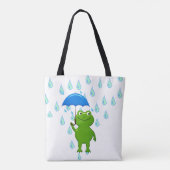 Tote Bag Cute Kawaii Grenouille et pluie (Dos)