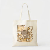 Tote Bag Cute Kawaii Kitty Chat Jouer avec des rouleaux de (Devant)