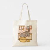 Tote Bag Cute Kawaii Naughty Chat coincé dans un bocal de b (Dos)