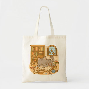 Tote Bag Cute Kawaii Naughty Chat Fabriquant un Mess