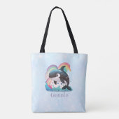 Tote Bag Cute Kawaii Orca Killer Whale Rainbows Papillons (Dos)