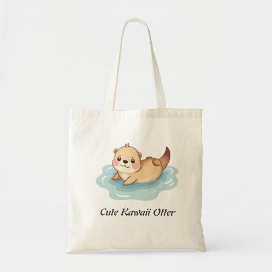 Tote Bag Cute Kawaii Otter (Devant)