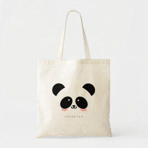 Tote Bag Cute Kawaii Panda  Ajouter votre nom