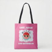 Tote Bag Cute Kawaii WATERMELON AIMER JAPON Fruits d'été (Devant)