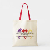 Tote Bag Cute Kawaii Witch Sisters Cats Name Monogram (Dos)