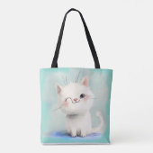 Tote Bag Cute Kitten blanc (Dos)
