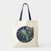 Tote Bag Cute Kitty Round Chat Art (Devant)