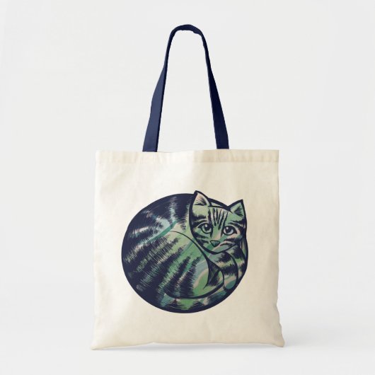Tote Bag Cute Kitty Round Chat Art (Devant)